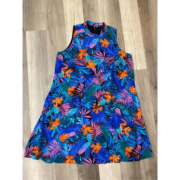 Investments Sleeveless Tropical Multicolor High-Neck Dress, Size XL - Picture 9 of 9